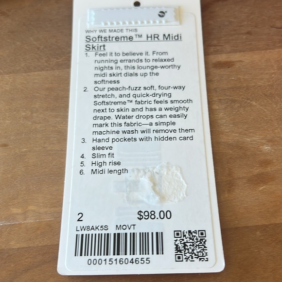 lululemon Softstreme High Rise Midi Skirt in Mojave Tan Brand New with Tags - Picture 6 of 6